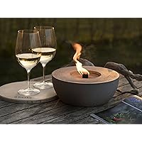 Beske-Betonfeuer mit 'Dauerdocht' | Durchmesser 24cm 'breiter Rand' | Wiederbefüllbare Gartenfackel | 'Unendliche…