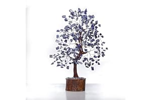 P&R:UK Lapis Lazuli Crystal Tree - Bonsai Tree - Tree of Life: New home decorative accessories - Healing Crystals & Gemstones - Feng Shui Gemstone Desk Decor - Housewarming gifts - Spiritual Artificial Trees