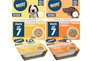 BOOST Pet Food Ready Meals Bundle with Chicken and Turkey - Frozen Fresh Wet Dog Food for Adult Dogs, Grain Free, Made with 70% Meat, Complete Nutritional Meal for Pets, No Preservatives - 14 x 400g