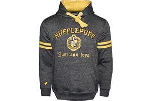 BRITISH HERITAGE BRANDS Harry Potter House Hoodies with Drawstrings - Show Your Inner Wizard! (M, Hufflepuff - Charcoal/Yellow)