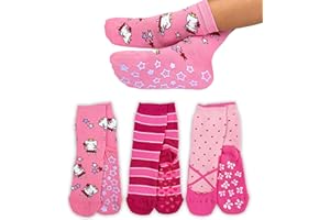 LEON D'ORO Calcetines de niña antideslizantes de algodón para niña, ABS, escuela, casa, hinchables, fabricados en Italia