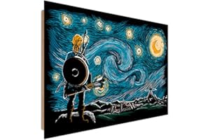 Feeby. Tableau Panneau Decoration Murale Starry Breath - DDJVigo Deco Panel, Taille: 60x40 cm, JEU BLEU MARINE
