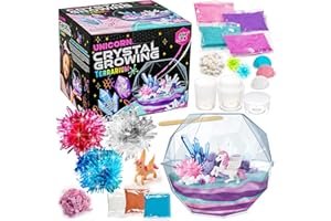 Original Stationery Grow Your Own Crystal Unicorn Terrarium Kit, Set Coltivazione Cristalli con Tutto L’Occorrente per Coltivare 3 Cristalli Veri, Esperimenti et Regalo Bambini Ragazza