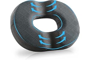 SKYNY Gel Donut Cushion for Hemorrhoids, Coccyx & Tailbone Pain Relief Donut Pillow– Orthopedic Memory Foam Ring Seat Cushion for Office Chair, Wheelchair, Sciatica, Postpartum, Pressure Sores