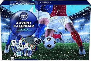NIVEA MEN Advent Calendar 2025 Gift Set (24 Products) - Men Gift Set - Includes Men's Moisturiser, Face Wash, Shower Gel, Post Shave Balm, Lip Balms, Anti-Perspirants and More