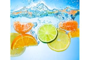 Queence Cubierta para vitrocerámica de 1 pieza, cubierta de inducción | placa de cristal acrílico | protección contra salpicaduras | tamaño: 60 x 52 cm, color: cítricos