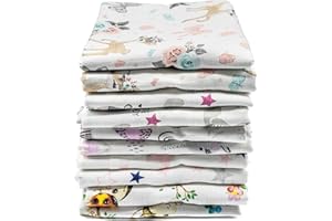 CLEVERE KIDS BABY-COLLECTION Langes bébé en mousseline de coton colorées | Lot de 10 | 70 x 80 cm | double tissage | Oeko-Tex | fabriqué dans l'UE (Filles)