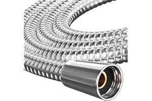 PRISMA Flexible de douche INOX 125cm MADE IN GERMANY avec double protection anti-torsion. Tuyau de douche résistant à la torsion, avec protection contre les coudes.