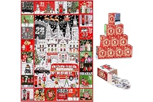 RYTOPT Advent Calendar 2025, Advent Calendar Jigsaw Puzzle 1008 Pcs, 24 Days Countdown Advent Calendar Puzzles, Funny Christmas Game Gift, Christmas Advent Puzzle Party Favors for Adults