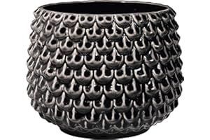 Bloomingville Pinecone - Macetas Decorativas para Interiores Estilo Retro Creativo L (16,5 cm ø), Color Negro