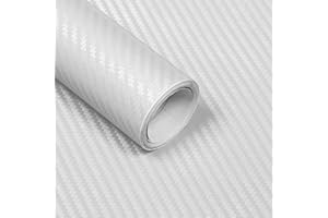 Lypumso 3D White Carbon Fiber Vinyl Wrap, Car Wrap Film Roll with Air-Release Technology, Auto Decal Exterior and Interior Wrapping Film, Vehicle Self Adhesive Sticker (1FT x 10FT) (BAYDE803-08)