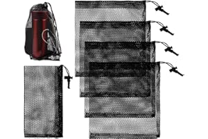 Mritrit 10 Stück Netztaschen 26X30 cm Schwarz Netzbeutel mit Kordelzug, Nylon Mesh Drawstring Bag, Wäschesack, Turnbeutel, Klein Netzbeutel für Ball, Kleidung, Spielzeu, Obst