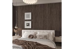 TOTIO Selbstklebende Tapete Holzmaserungsoptik Klebefolie Wasserdichte Möbelfolie 3D Eiche Maserung Dunkelbraun 40CMx9M Mit Luftführung Mattes Verdickt DIY Vinyl Folie Für Küche Bad Schokoladenbraun