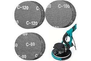 BESPOTCL Schleifgitter Ø 225mm Klett 15 Stück K80 K100 K120 Schleifscheiben Set für Deckenschleifer Trockenbauschleifer Langhalsschleifer