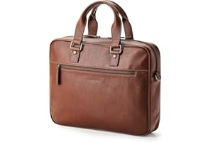 DRAKENSBERG Leder 15" Laptoptasche 'Marlon' für Herren, luxuriöse Aktentasche fürs Büro, Arbeit und Reise, 8L