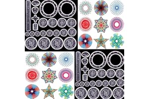 SevenMye Kit de dessin Spirographe 48 pièces en plastique idéal pour la créativité, l'art, le développement