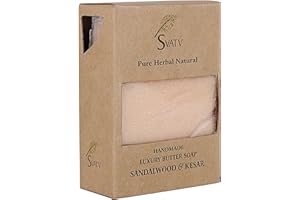 SVATV Sapone Artigianale Con Erbe Naturali E Lenitive Di Legno Di Sandalo E Kesar Per Uomini E Donne - Sapone Tradizionale A Base Di Erbe Ayurvediche Per Tutti I Tipi Di Pelle - 125g