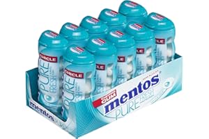 Mentos Chicle Menta Verde, Sin Azúcar, Sabor Wintergreen, 30 g (Paquete de 10)