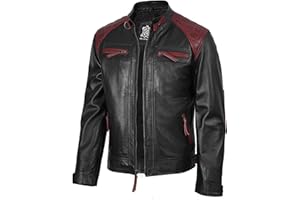 fjackets Leather Jacket Men Motorcycle Style - Quilted Cafe Racer Mens Leather Jackets