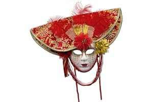 CARNAVALIFE Máscara Veneciana del Bufón de Modelo Vintage Mujer para Carnaval Halloween Navidad Cosplay Fiesta Bola de Fantasía