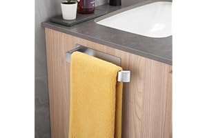 ALOCEO Bathroom Towel Holder Self Adhesive Towel Rail Stainless Steel Hand Towel Holder Sliver 24cm