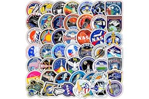 Bric dodo Lot de 50 autocollants spatiaux pour ordinateur portable, voiture, scrapbooking, téléphone, skateboard, valise, bagages, vélo, espace Nasa, filles, adultes et enfants