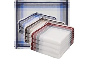 ‎BETZ Betz 12 Stück Taschentücher Herrentaschentücher Stofftaschentücher Damen- Männertaschentücher 100% Baumwolle Größe 40x40 cm - Leo 4