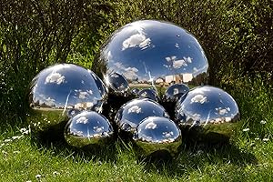 Köhko Sfera Decorativa 4-100 cm lucidata in Acciaio Inossidabile di Alta qualitá, Sfera da Giardino, Sfera in Acciaio Inossidabile, Sfera Galleggiante ø 28 cm