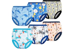 FLYISH DIRECT Mutandine di Apprendimento per vasino, Pantaloni da Allenamento per Bambini con Struttura a 6 Strati, Morbidi e Confortevoli, Auto