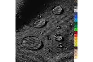 1buy3 "MONACO" Tessuto impermeabile di poliestere | 160cm x 100cm | colonna d' acqua di 12.000 mm | Colore 19 | Nero | Tessuto di poliestere largo 160cm al metro impermeabile ESTERNO