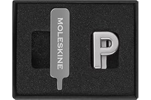 Moleskine Przypinka do notatnika lub planera litera P, przypinka do listów, dostosuj elastyczne zamknięcie, specjalny spersonalizowany prezent, kolor srebrny