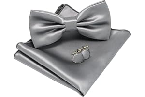 JEMYGINS Papillon Uomo Regolabile in Diversi Colori con Fazzoletto e Gemelli