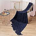 Cazimo Soft Chenille Throw Blanket for Sofa, Bed and Couch - 60 * 50 Inches (Blue)