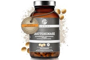 ‎QIDOSHA QIDOSHA® Nattokinase Kapseln hochdosiert, höchste Enzymaktivität mit 28000 FU/g, 240 Kapseln im Glas, vegan, ohne Vitamin K2, Endprodukt sojafrei