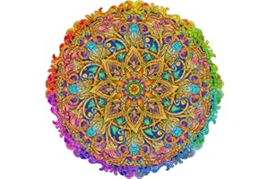 AAGOOD Puzzles en Bois, 201 pièces Puzzle en Bois de Forme Animaux pour Forme Puzzle en Bois de Forme Unique pour Adultes et Enfants avec Caisses en Bois Mandala (M)