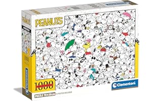 Clementoni - 39804 - Impossible Puzzle Peanuts - Puzzle 1000 Teile Für Erwachsene Und Kinder 14 Jahren, Geschicklichkeitsspiel Für Die Ganze Familie