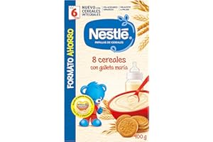 Nestlé Papillas - 8 cereales con Galleta María instantánea, a partir de 6 meses, 900 gr