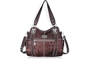 Angel Barcelo Roomy Fashion Hobo Womens Handbags Ladies Purse Satchel Shoulder Bags Tote Washed Leather Bag