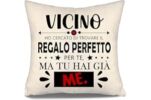 AOSUMIN Vicino ho cercato di trovare il regalo perfetto per te ma tu hai già me Copri cuscino per il vicino Regalo divertente Regalo di compleanno Regalo di Natale Regalo per i vicini di casa Uomo(vicino-a)
