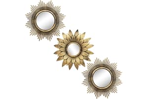 Kelly Miller Piccoli specchi rotondi per decorazione da parete, set di 3 – grandi accessori per la casa per camera da letto, soggiorno e sala da pranzo (BM013)