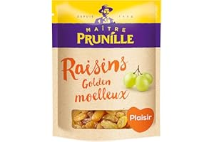 MAÎTRE PRUNILLE - Raisins Secs Moelleux Golden - Fruits Secs Plaisir - Riches En Calcium, Fer Et Magnésium - Pour Un Snack Ou À Cuisiner - Sachet 500 g.