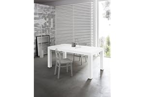 ICREO Tavolo allungabile moderno BACCO bianco frassinato CM 160X90 H 75 **ARRIVA TUTTO MONTATO** GUIDE ROBUSTE con 2 allunghe cm 40 in nobilitato melaminico di alta qualita'. PRODOTTO INTERAMENTE ITALIANO