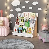 Mingitav Lucky Montessori Wooden Children's Room 4 Shelves Bookcase (Oak - White)