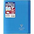 Clairefontaine 951402C Un Cahier Agrafé Koverbook Bleu - 17x22 cm - 96 Pages Grands Carreaux - Papier Blanc 90 g - Couverture