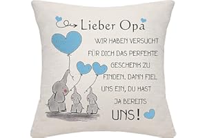 Bommex Geschenk für Opa: Kissenbezug von Enkelkindern - Opa Geburtstagsgeschenk