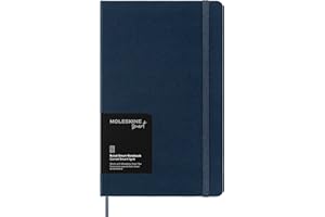 Moleskine Smart Notebook, Système d'écriture intelligent, Carnet de notes intelligent avec couverture rigide, pages lignées et fermeture élastique, grand format 13 x 21, couleur bleu saphir