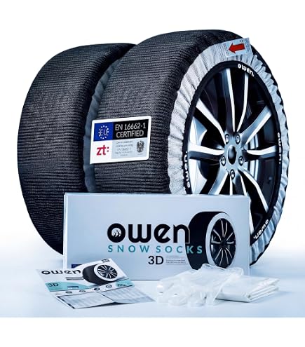 Calze da Neve in Tessuto per Pneumatici Auto 295/35-21 Omologate EN 16662-1:2020 Calze da Neve in Tessuto per Pneumatici Auto 295/35-21 Omologate EN 16662-1:2020