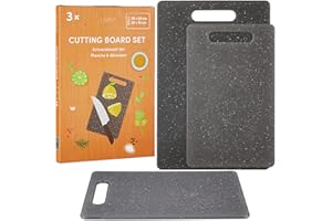 LIVAIA Chopping Board, Set of 3-1 Large 20 x 30 cm and 2 Small 15 x 25 cm Cutting Boards - Dishwasher-Friendly and Knife Gentle - Chopping Blocks for Vegetables, Meat, Fruits - Kitchen Accessories