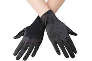 EORUBE 1920s Handschuhe für Damen Handgelenklange Kurze Satin Handschuhe Party Kostüm Handschuhe