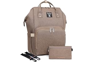 Pomelo Best plecak na akcesoria do przewijania niemowląt - stylowy plecak z podkładką do przewijania, wielofunkcyjny, odporny na działanie wody, duża pojemność, plecak na podróż